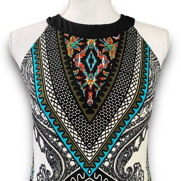 APT.9 Multi Color Tribal & Filligree Print Mini Dress Women’s Size Small Petite - Picture 4 of 10